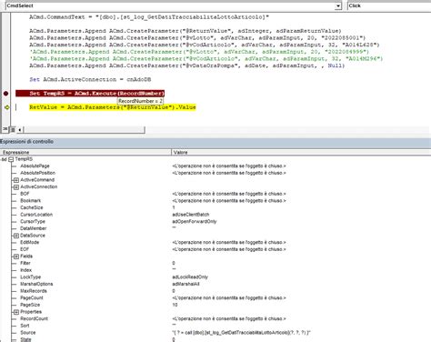 calling stored procedure in vb6.
